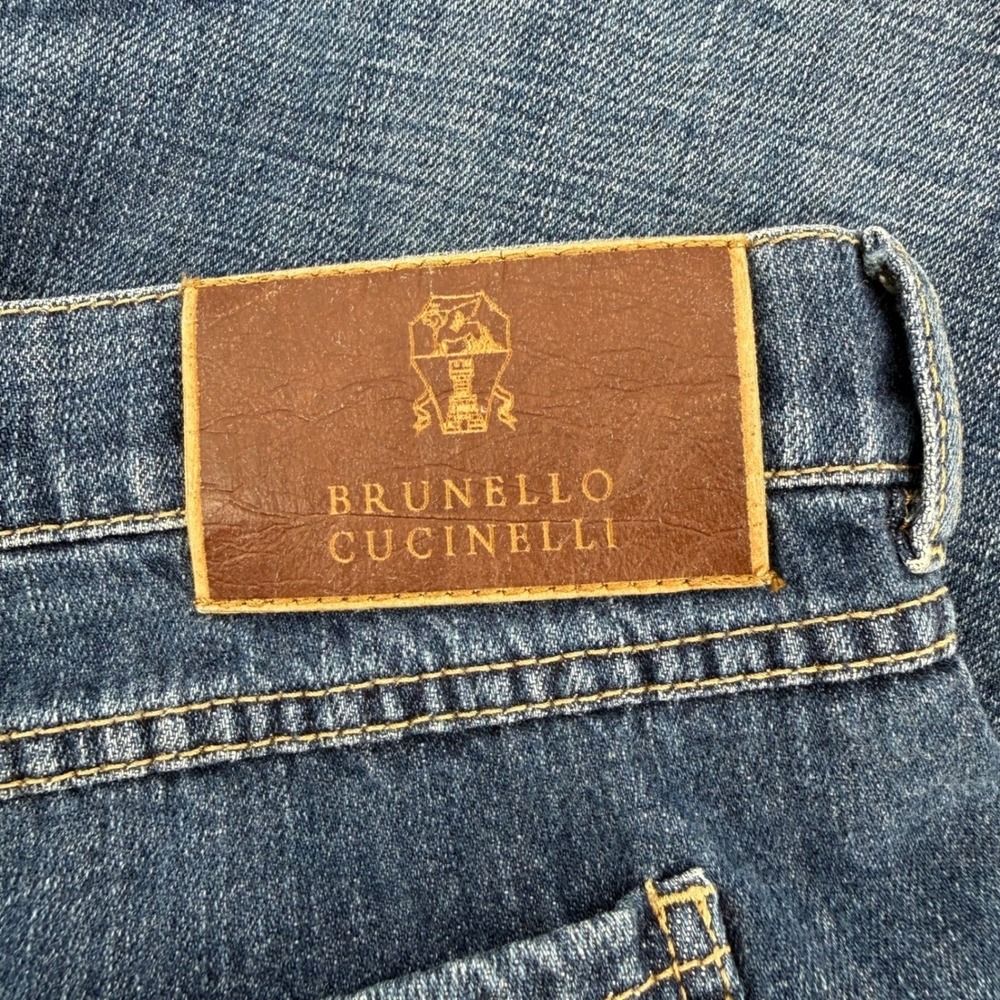 Brunello Cucinelli Mens Blue Straight Leg Denim Jeans Made in Italy 40x30 IT 58 - Picture 6 of 10